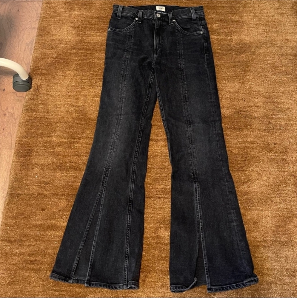 Citizens of Humanity Hailey Flare in Oblivion Jeans Pants 26 Faded Black - Picture 5 of 6